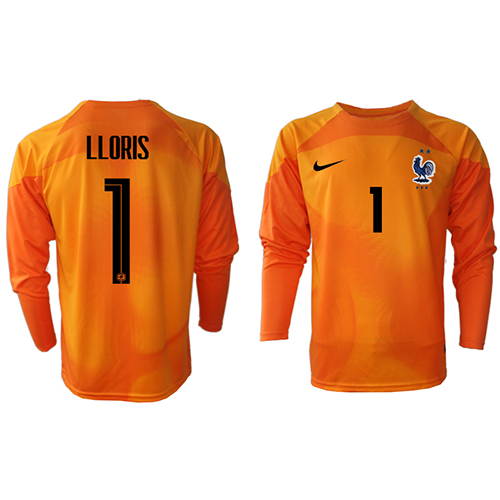 Frankrike Hugo Lloris #1 Målvakt Replika Hemma matchkläder VM 2022 Långa ärmar